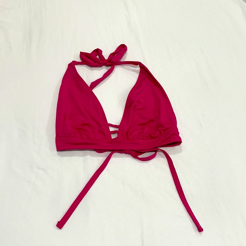 Bright Pink Triangle Bikini Top
